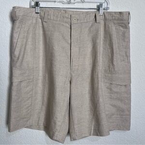 Cubavera Men's Oatmeal Beige Linen Cotton Blend Dress Shorts New Size 42
